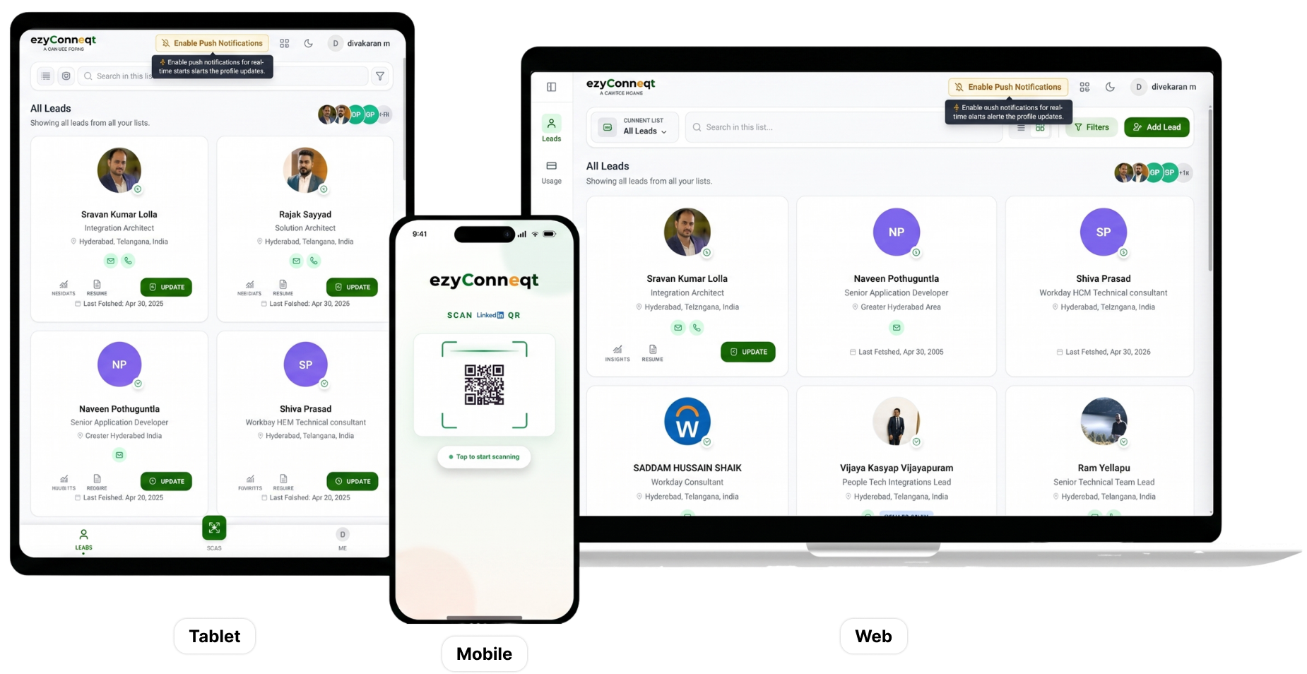 ezyConneqt app across laptop, tablet and mobile